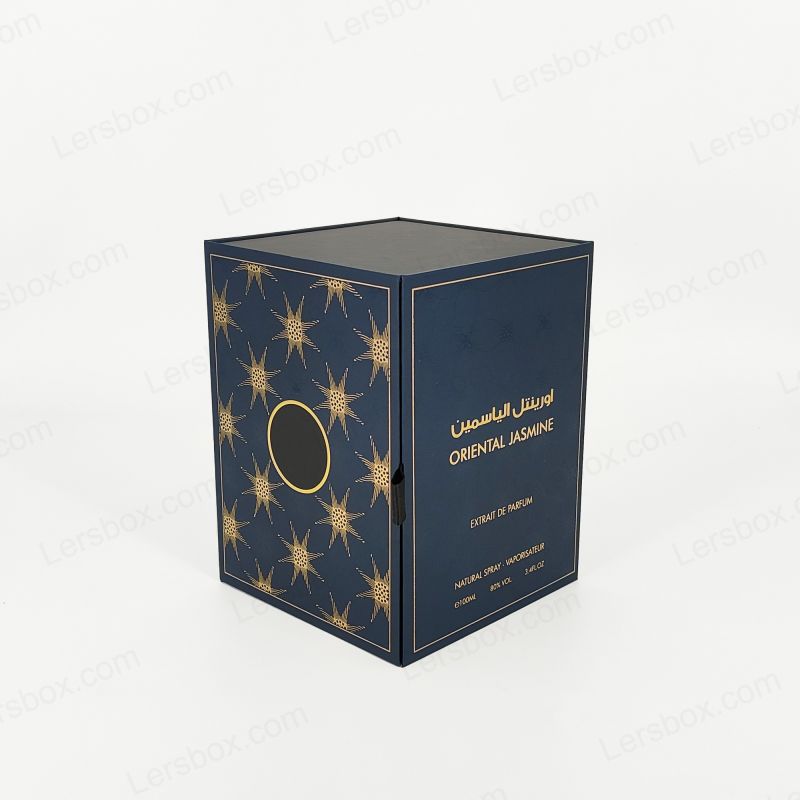 Luksusowe sztywne pudełko perfum z niestandardową logo folii i eleganckie taca Eva HP002