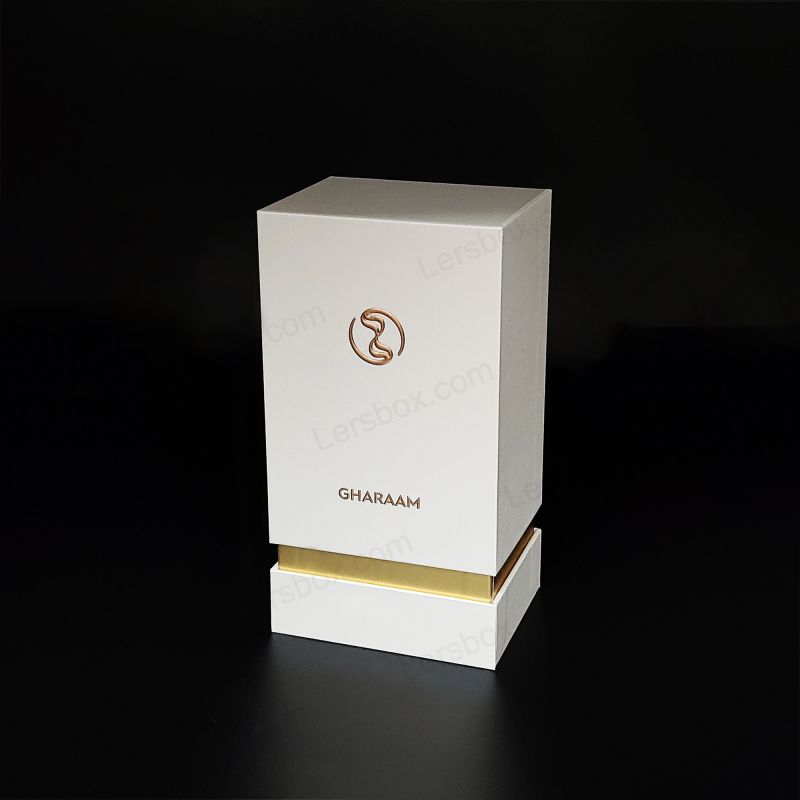 Luksusowe pudełko perfum z ręcznie wykonanym złotym logo folii i wstawieniem pianki EVA HP012