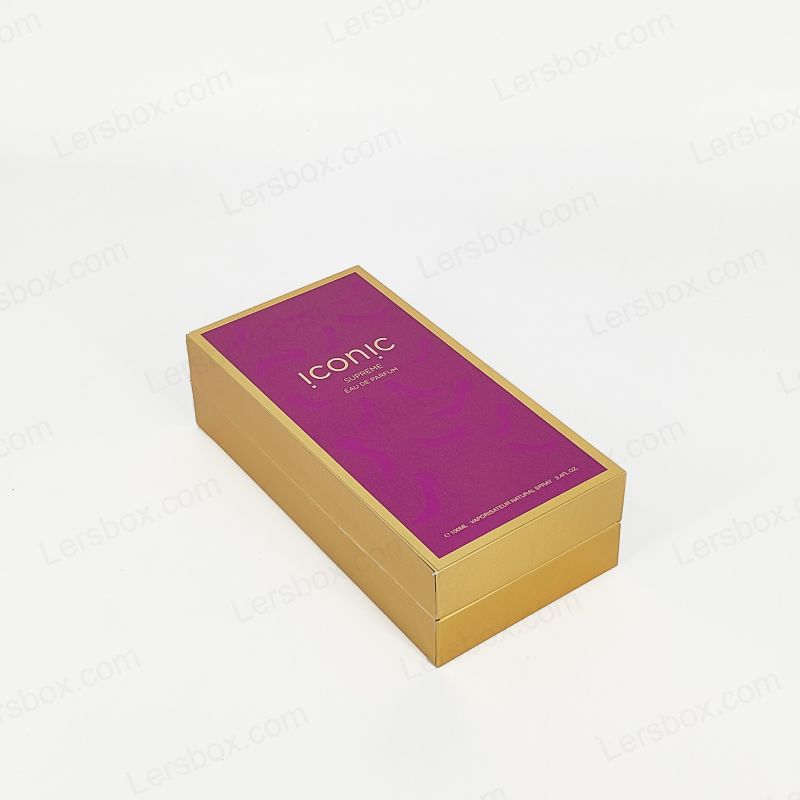 Elegancka złota folia wytłoczone pudełko perfum z tacą Eva i ręcznie wykonaną sztywną design HP014
