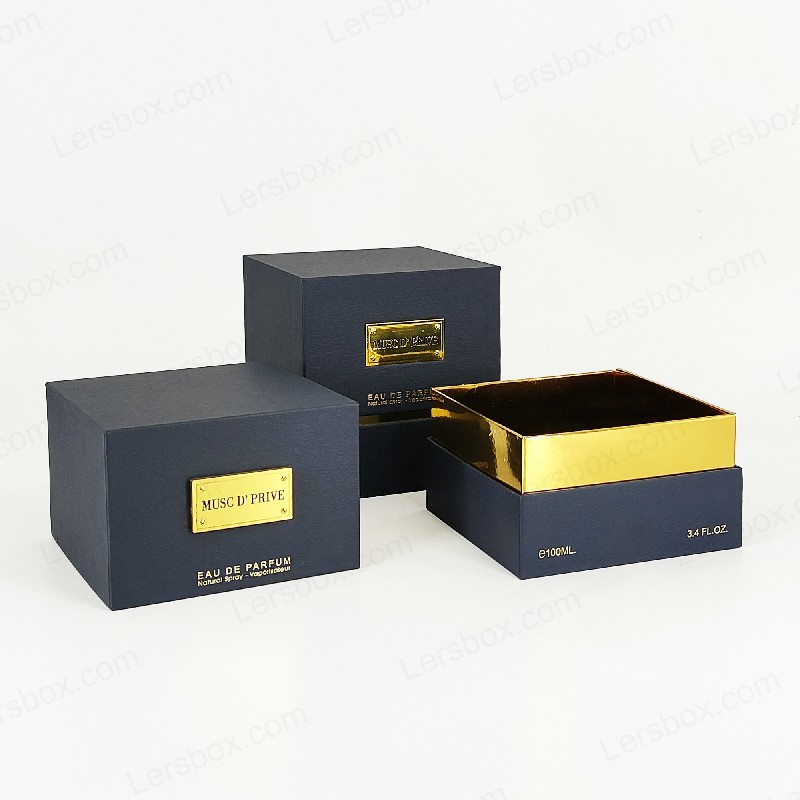 Luksusowe opakowanie perfum z złotą folią z ręcznie wykonaną sztywną strukturą i Eva Tray Insert HP030