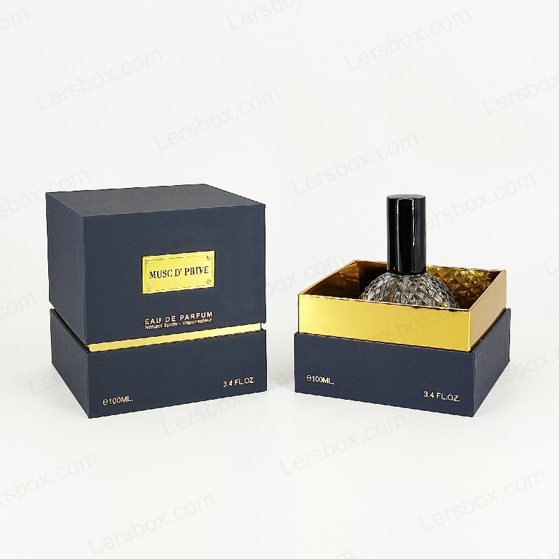 Luksusowe opakowanie perfum z złotą folią z ręcznie wykonaną sztywną strukturą i Eva Tray Insert HP030