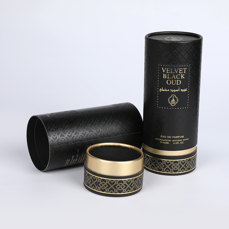 Czarny mistyczny papier cylindryczny puszka